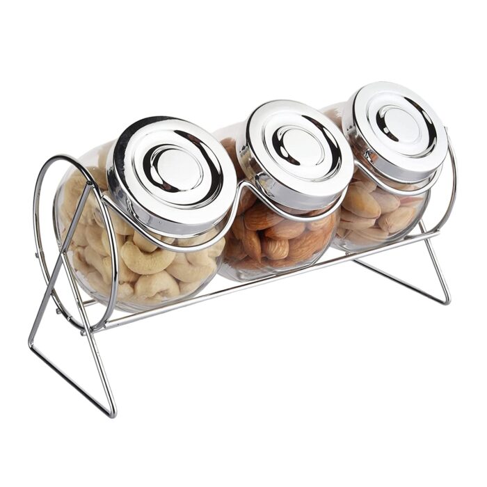 3 pc Glass Spice Jar Set